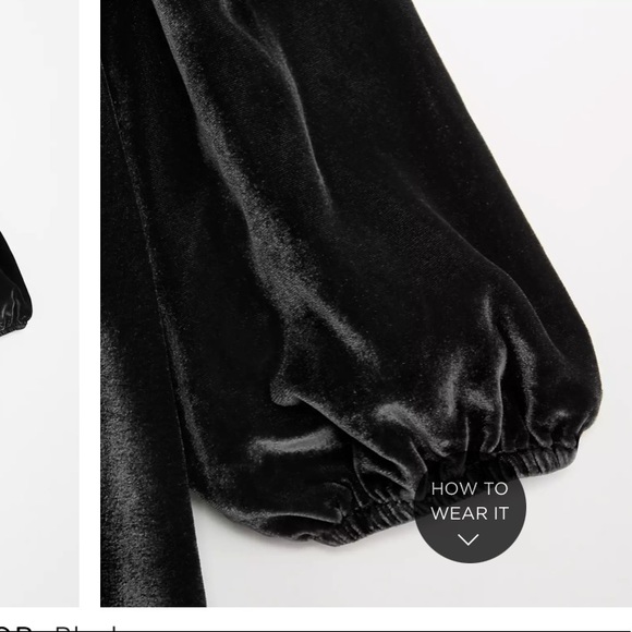 Velvet Puff Sleeve Top - Picture 4 of 4